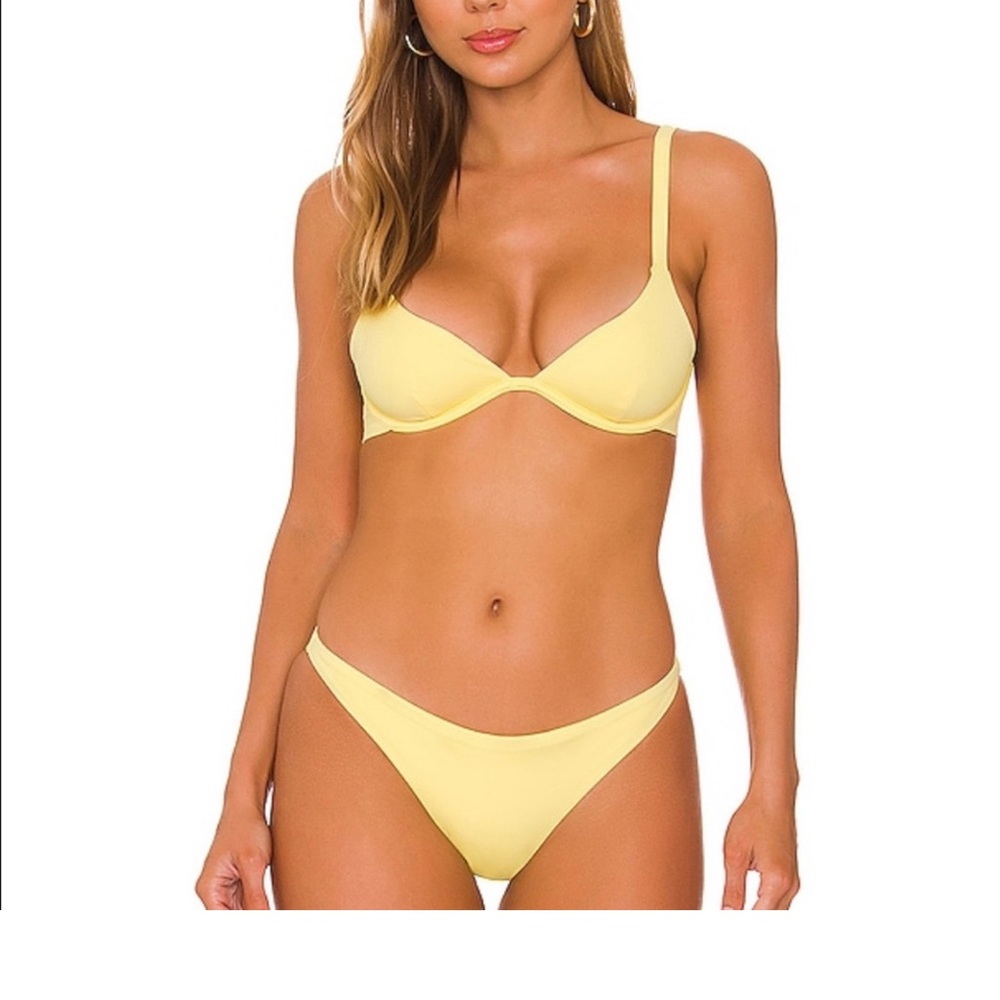 Onia lemon Yellow Anna underwire Bikini top bra In size large NEW NWT